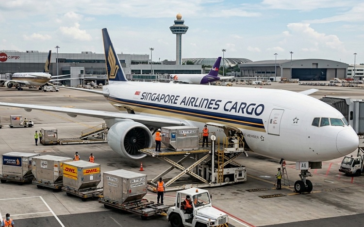 Air cargo loading aircraft