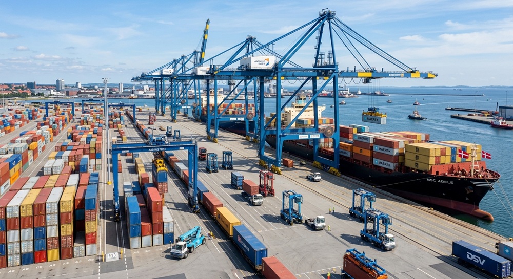 Aarhus port container cranes efficient operations
