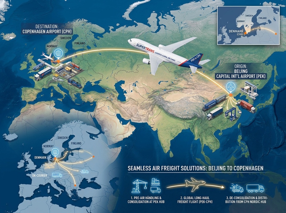 Air Cargo from Beijing to Copenhagen: Transit Time and Freight Cost