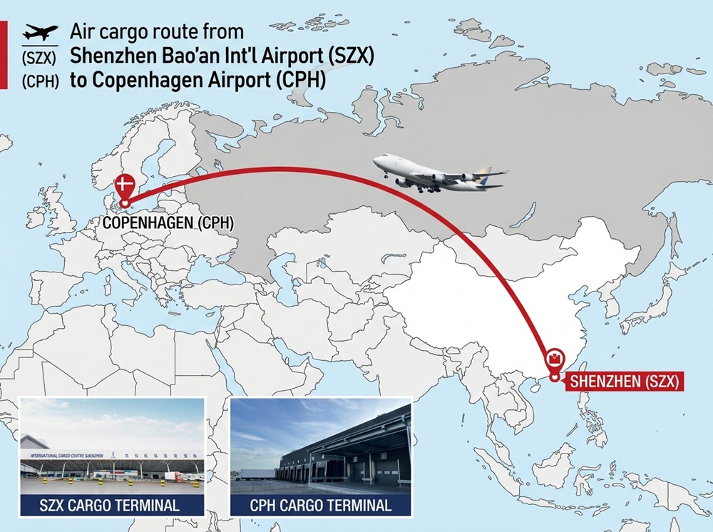 Air Cargo from Shenzhen to Copenhagen: Transit Time and Freight Cost