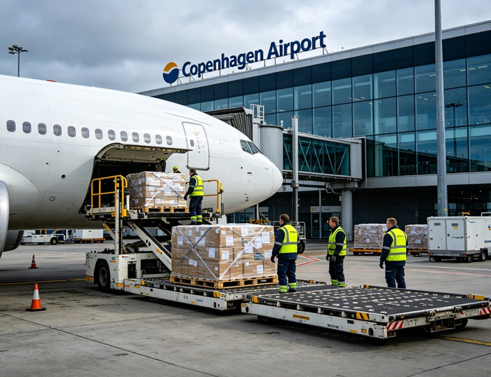 Air cargo airplane freight China Denmark