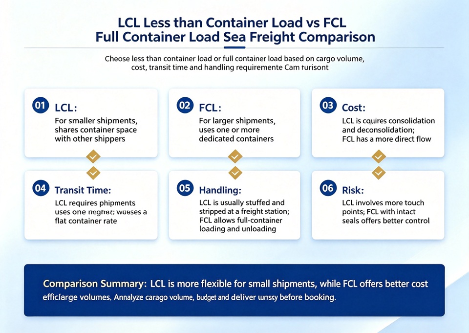 LCL less than container load vs FCL full container load sea freight comparison