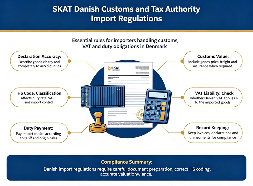SKAT Danish customs and tax authority import regulations