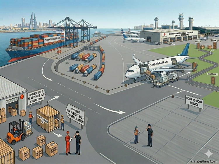 Air and Sea freight from China to Bahrain