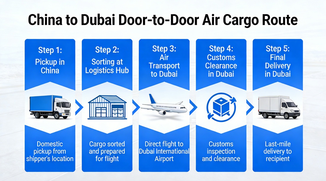 China to Dubai Door-to-Door Air Cargo Route