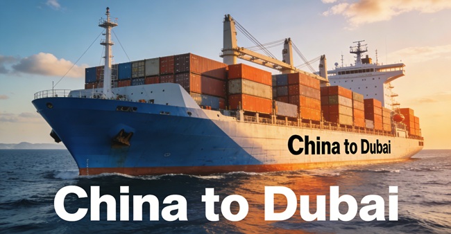 Container Ship Sailing from China to Dubai
