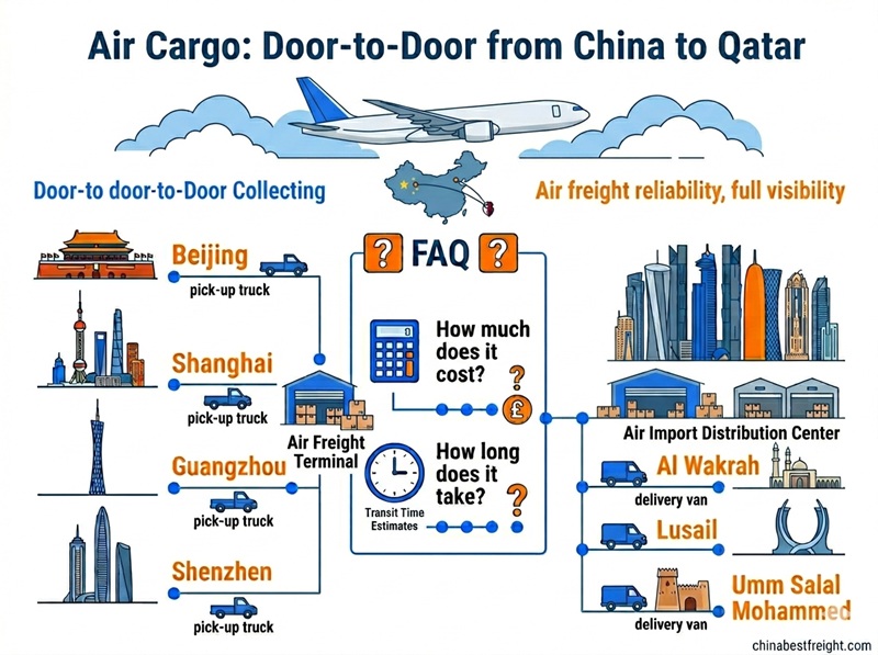 Air cargo door to door delivery Qatar
