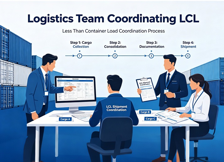 Logistics team coordinating LCL