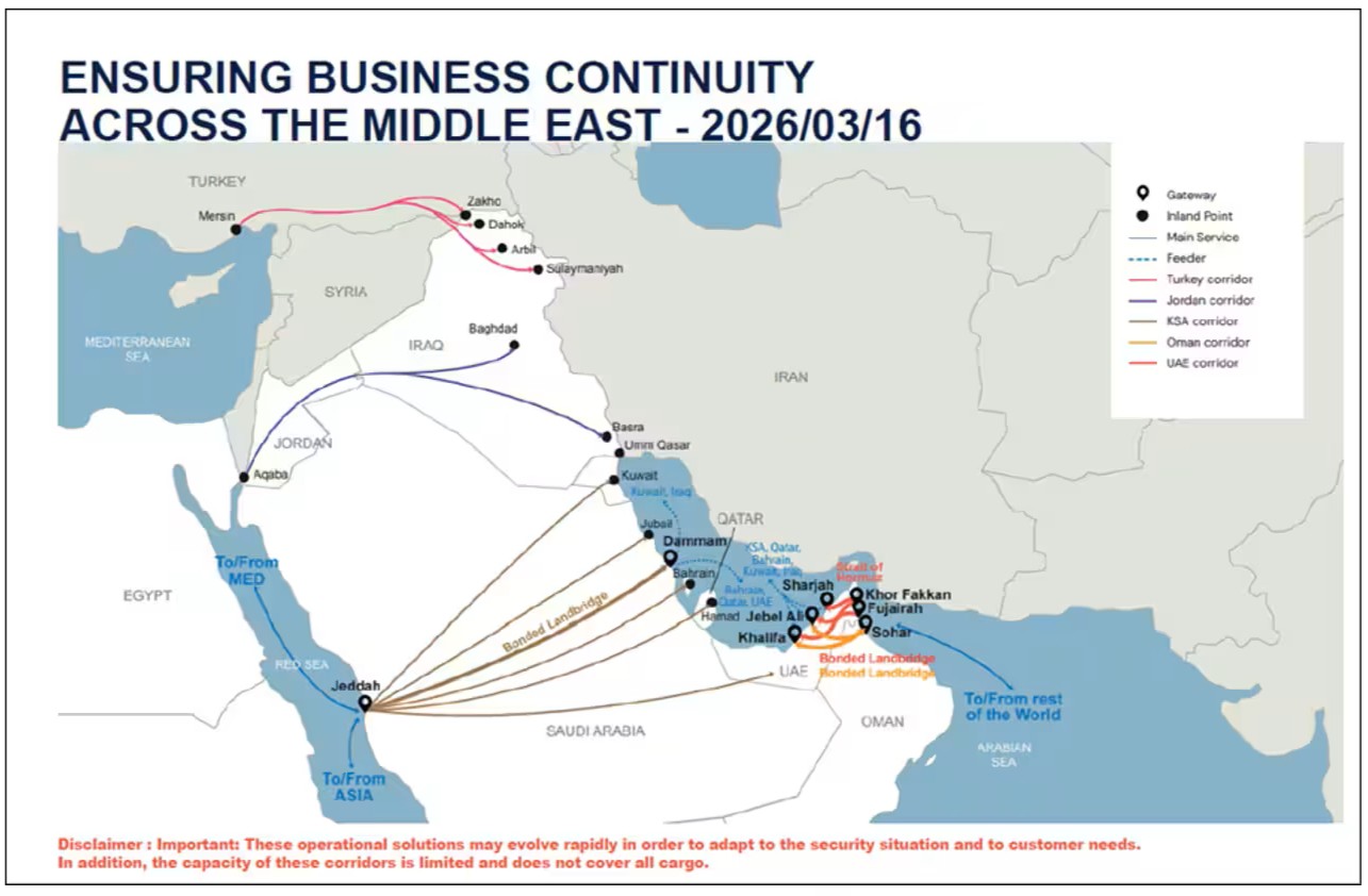 Map of Trade Routes in Middle East